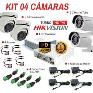 Kit de 4 cámaras en alta definición hikvision
