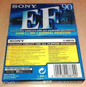 Caja Nueva De 10 Cassette Sony Ef Tipo I 90 Hecho En México