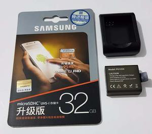 Kit Memoria 32gb Clase 10 Samsung +bateria Ekenh9 + Cargador