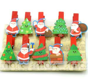 Mini Ganchos Madera Decorativo Navidad