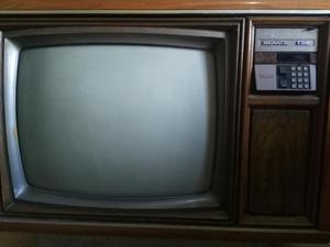 Televisor Antiguo en Mueble de Madera