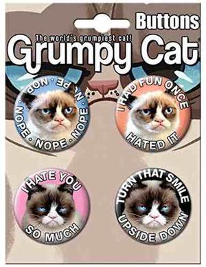 Ata-boy Grumpy Cat Assortment #1 4 Button Set