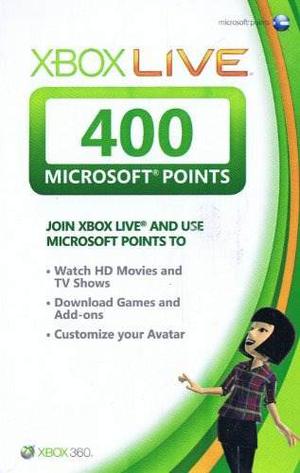 Xbox 360 Live 400 Puntos