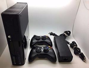 Xbox 360 Slim E+2controles+cargador De Control+20 Juegos 5.0