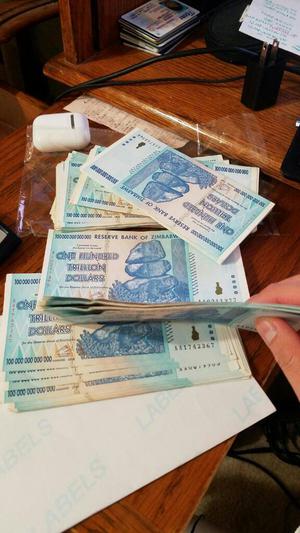 Billetes Zimbabwe 100 Tri. Y Lamina Gold