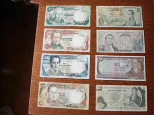 Espectacular Juego de Billetes de Colombia Antiguos.
