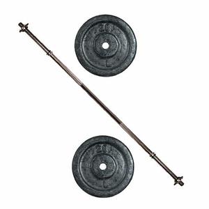 Kit De Barra Recta 30lb - 2x10lb 2x5 Lb Pesas Discos Barras