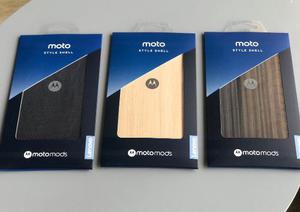 Motorola Moto Mods Tapa Trasera Style Shell Madera Y Tela 3