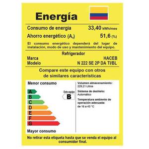 Refrigeración - Nevera Haceb No Frost 222 Lts Se 2p Da Ti M