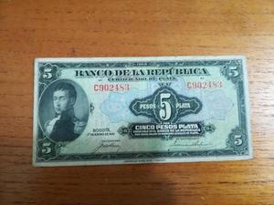 Vendo o cambio billetes 5 pesos plata  y 5 pesos oro