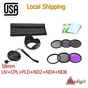 Local 11pcs Uv Cpl Fld Filtro Nd Kit 58mm + Limpieza Ajuste