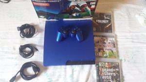 Playstation 3 Slim Azul De 160gb