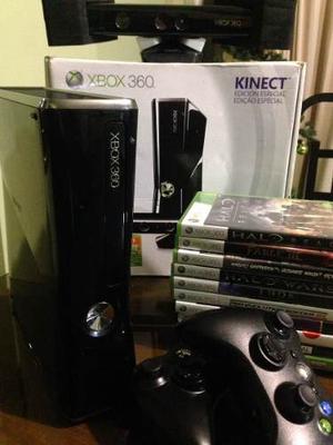 Xbox 360 Slim 250 Gigas + Kinect + 2 Controles + 9 Juegos