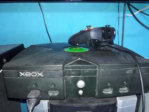 Xbox Negro Con Un Control Y Varios Juegos