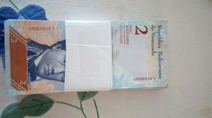 Fajo De 100 Billetes 2 Bolivares Nuevos (Sin Circular)