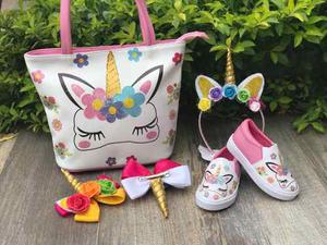 Combo De Bolso Y Zapatos Unicornio Para Niña