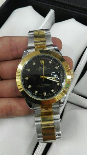 Reloj Rolex Bicolor Fondo Negro