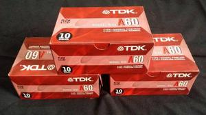 Caja De Cassettes Tdk A60 Normal X10 Unidades
