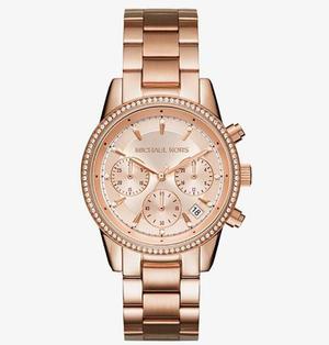 Michael Kors Ritz Rose Gold Mk Reloj Mujer