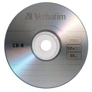 Verbatim 700mb 52x Datalifeplus Disco Grabable Cd-r,