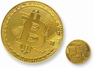 Bitcoin Moneda Conmemorativa Coleccionable Física Dorada