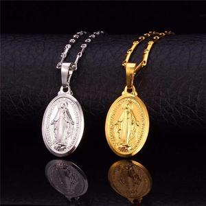 Collar Medalla Virgen Milagrosa De Paris Laminado Oro 18k