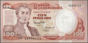 Colombia 100 Pesos 1 Ene  Bgw325