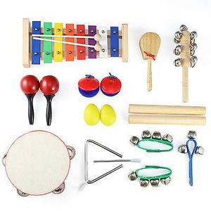 11pcs Niños Instrumentos Musicales Juguete Ritmo Banda Set