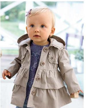 Ropa Abrigo - Abrigo Drill Para Bebes Gris / Pks Girls Store