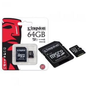 Memoria Microsd Micro + Sd Kingston 64gb Clase 10 Original