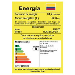 Refrigeración - Nevera Haceb No Frost 252 Lts Se 2p Da T