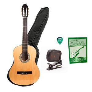 Combo Guitarra Estuche Afinador Libro Pick Flamenco Fj