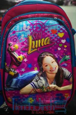 Morral Maleta Soy Luna Con Ruedas 3d Holograma Goma Relieve