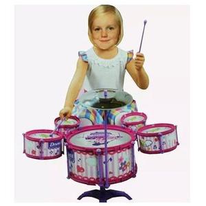 Set Bateria Musical 5 Tambores Infantil Niñas Jd 