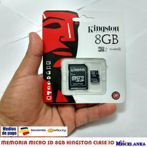Memoria Micro Sd 8 Gb Clase 10 Kingston