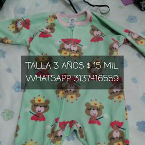 Pujama Talla 3 para Niña