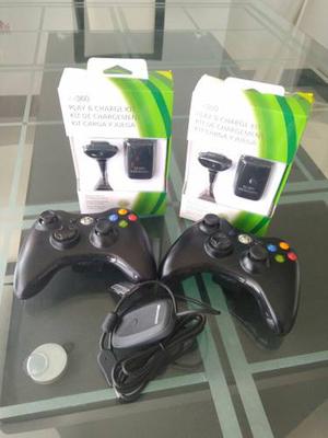 2 Controles Xbox  Carga Juega + Adaptador Para Pc