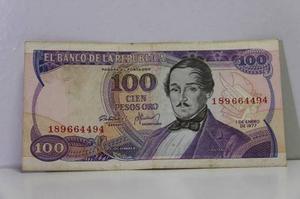 Billete De Colombia De 100 Pesos