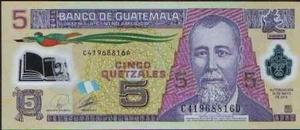 Guatemala 5 Quetzales 19 May  P123a