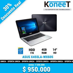 Portátil Asus X455L Core i3, 14, HDD 1TB, 4GB Ram.