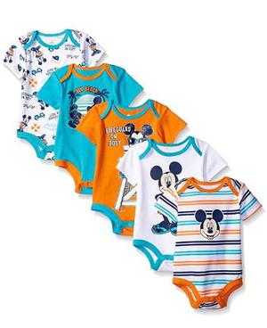 Disney Mickey Bodysuits Multi Orange Ropa Bebe 3-12 Meses