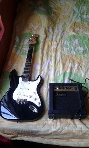 Guitarra Electrica /colo Negro Y Blanco