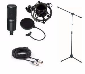 Kit Microfono Audiotechnica At Grabacion Estudio Filtro