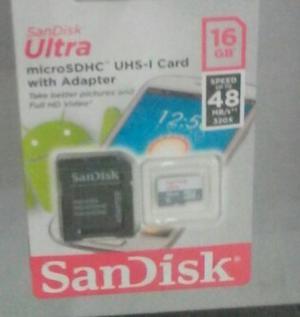 Tarjeta Micro Sd 16gb + Adaptador Scandisk