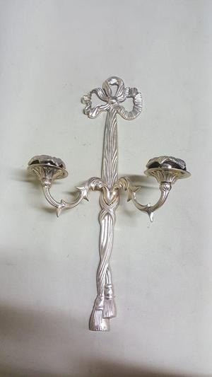 CANDELABRO DE PARED ANTIGUO 2 VELAS BRONCE TALLADO