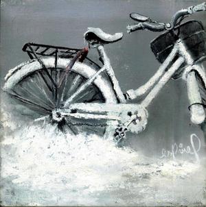 CICLA DE NIEVE oleo 20x20cm.