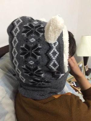 Gorros De Lana Con Cuello Y Felpa Para Niños