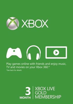 Xbox Live Gold 3 Meses Región Libre (xbox One/360) Codigo