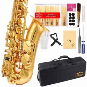 Saxofon Alto Glory Profesional Gold Estuche Set