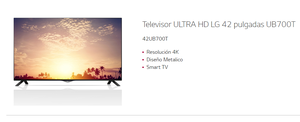 Smart TV ULTRA HD LG 42 pulgadas UB700T